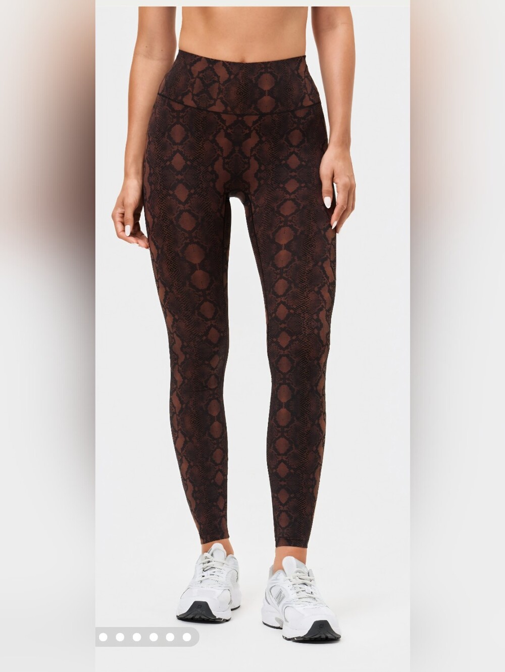 Stronger Brown Snake-Print Reptile Leggings - M
